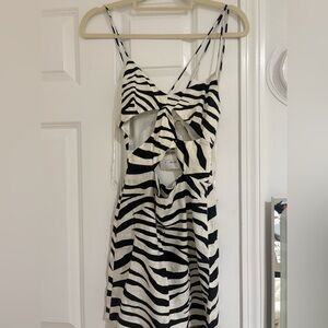 Zara Black and White Asymmetrical Dress
